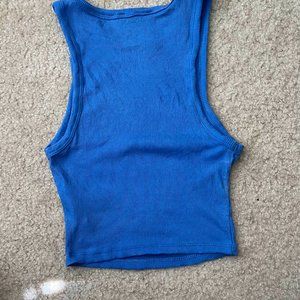 Zara Ribbed Blue Tank Top